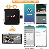 VSYSTO Motocyklová kamera DashCam Motocyklová kamera 1080P Duální objektiv přední a zadní kamery WiFi Záznamník jízdy Vodotěsná 